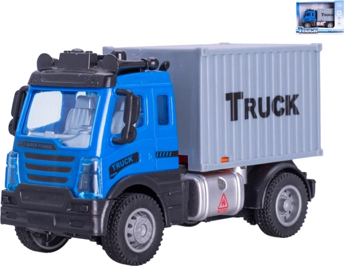Truck with removable container 12 cm with pull-back