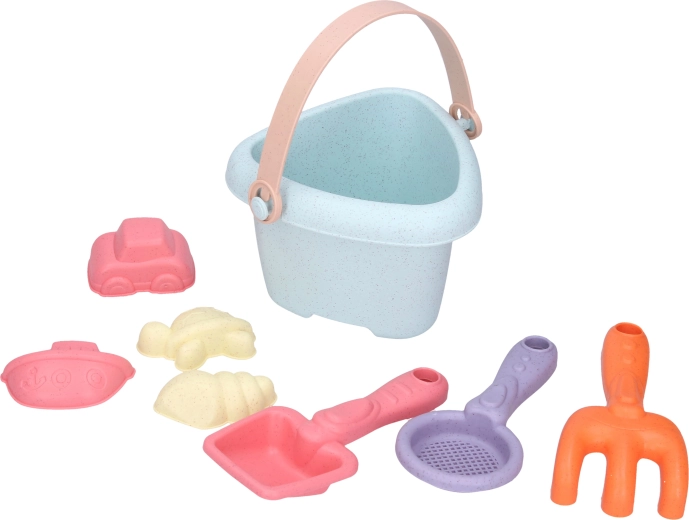 Sand Play Set with Bucket - 8 Pieces