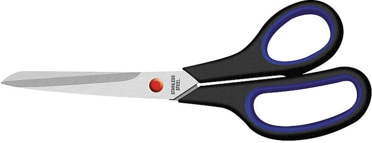 Käärid 23 cm pehme käepidemega, mustad