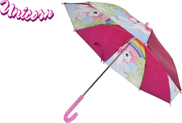 Children's umbrella with unicorn 68 × 60 cm – pink