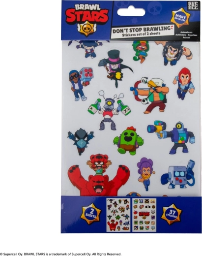 Brawl Starsi kleepsud – komplekt 37 motiiviga, 2 lehte