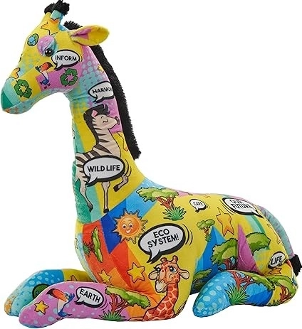 Plush Giraffe with an Eco Message 76 cm