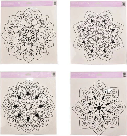 Window Coloring Film Mandala 30 × 34 cm (4 variants)