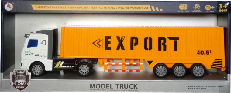 Truck tractor with container – metal parts, pull-back