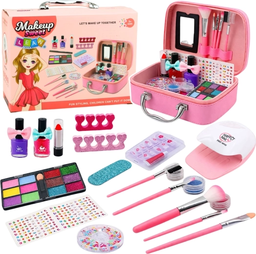 Children's Cosmetic Bag with Nail Set and Nail Dryer
