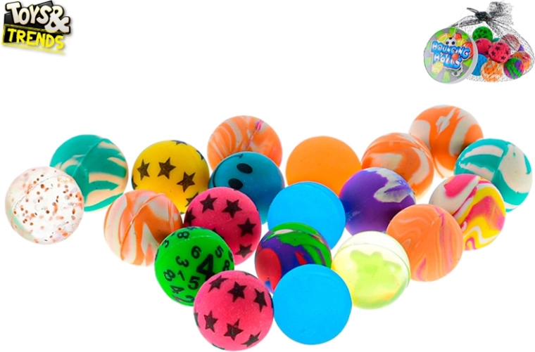 Komplekt 20 värvilist hüpikut (2,5 cm) võrgukotis