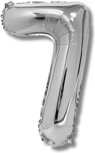 Fooliumõhupall number 7, hõbedane, 40 cm