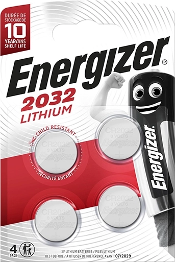 Energizer liitium-nööppatarei CR2032, 4 tk
