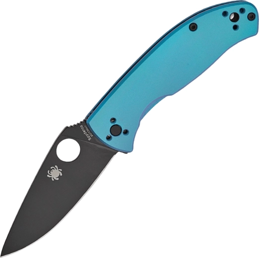 Kokkupandav nuga Spyderco Tenacious Blue, titaanist käepide, must tera 8,5 cm