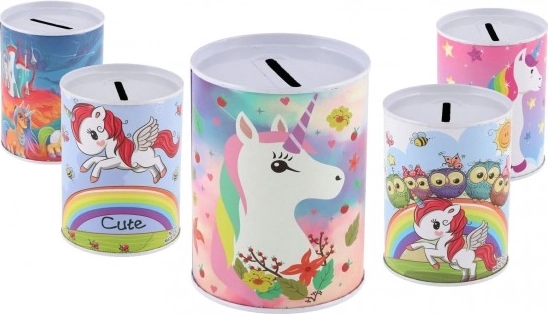 Metallist ükssarviku motiiviga hoiukass