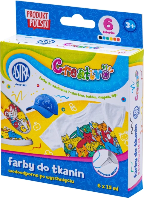 ASTRA CREATIVO Textile Paints 6×15 ml