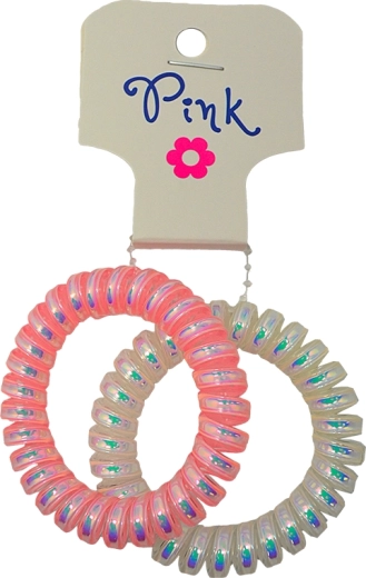 PINK juuksekummid roosad ja pärlmutter (2 tk)