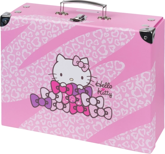 Baagl kokkupandav koolikohver Hello Kitty Sweet leopard metallnurkadega