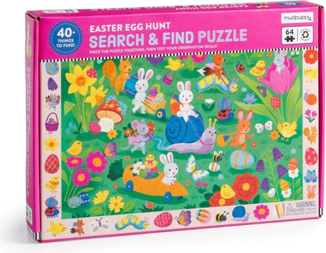 Mudpuppy Search and Find Easter Egg Hunt Puzzle, 64 Pieces