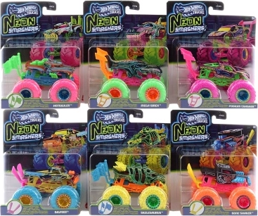Hot Wheels Monster Trucks neon smashers - 1 tk