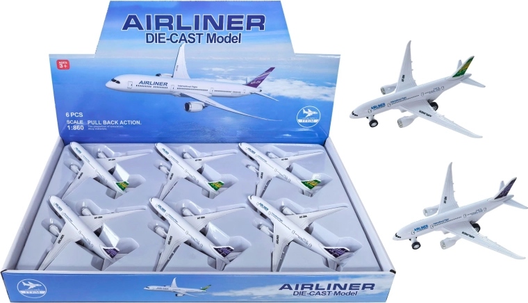 Metallist lennuki mudel Airliner tagasitõmbemehhanismiga 1:660