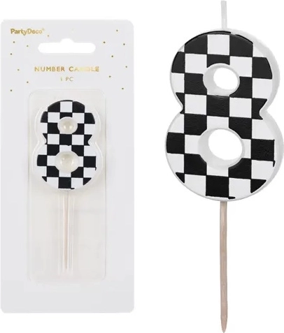 Birthday candle number 8, 5.5 cm (mix) - 1 piece
