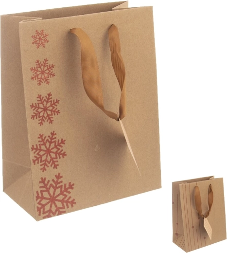 Gift paper bag Snowflake 18 × 10 × 23 cm (mixed designs)