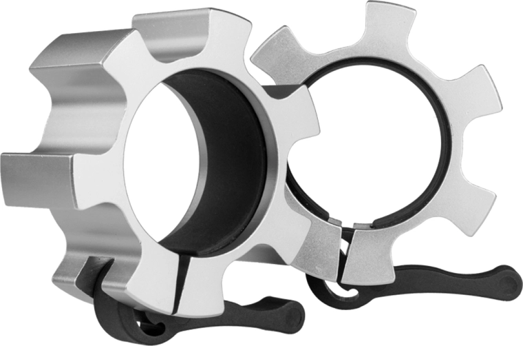 Quick-release collars for 50 mm Olympic barbell, silver HMS