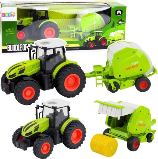 RC Tractor with Bale Baler 1:24