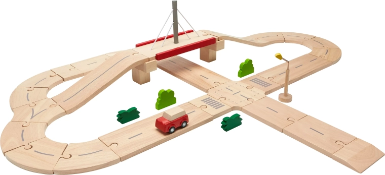 PlanToys puidust autorada sillaga
