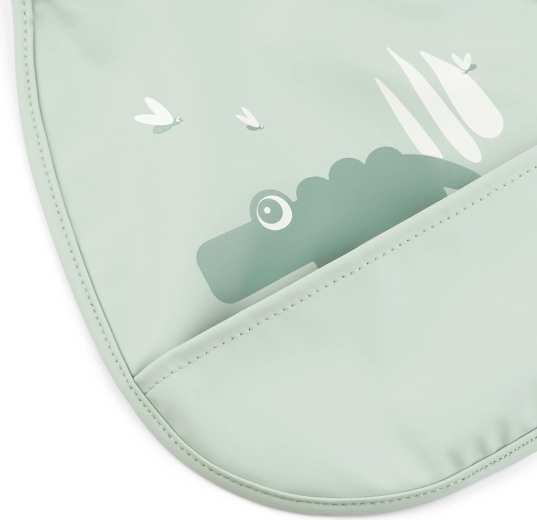 Done by Deer Tiny Croco Pocket Bibs, Green, 2 Pieces