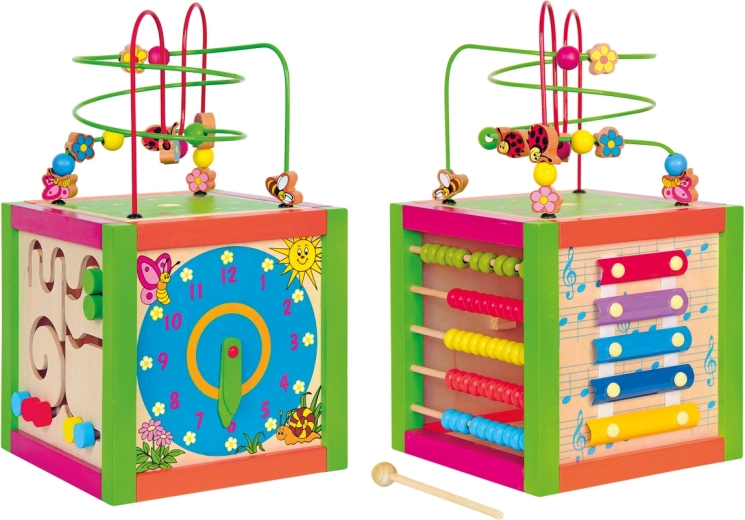 Woody Colorful Educational Activity Cube