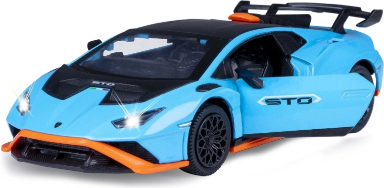 Metallist Lamborghini Huracán STO mudel 1:32, sinine, tulede ja helidega