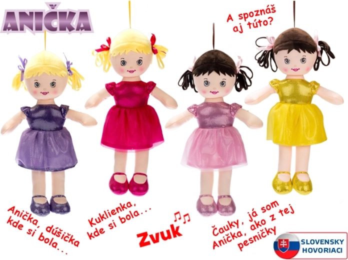 Kaltsunukk Anička 32 cm, räägib ja laulab slovaki keeles