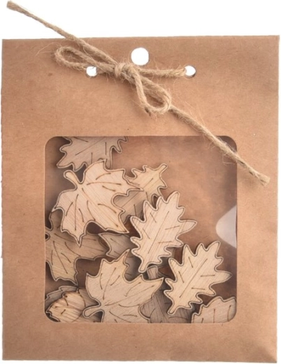 Beige Wooden Leaf (12 pcs)