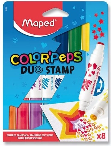 Fixy MAPED Color'Peps Duo Stamp – komplekt 8 kahepoolsest templimarkeri