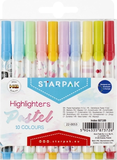 Pastelsed tekstimarkerid STARPAK – komplekt 10 tk