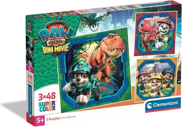 Clementoni pusle Paw Patrol dino film 3×48 tükki (ruut)