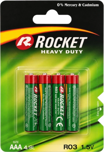 Rocket AAA 1,5 V tsink-süsinikpatareid 10×4 tk (40 tk)