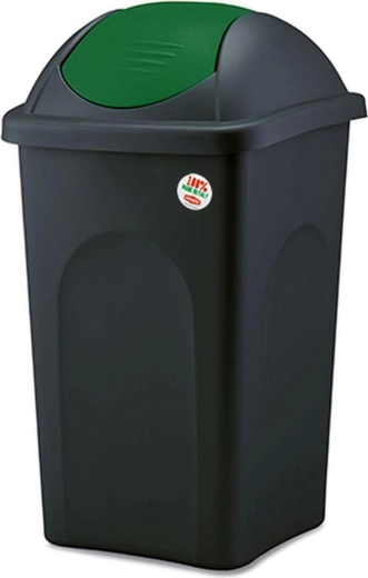 Klapitava prügikast MULTIPAT 60 l, must-roheline