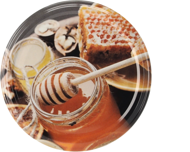 Lids for canning jars with honey motif fi 82