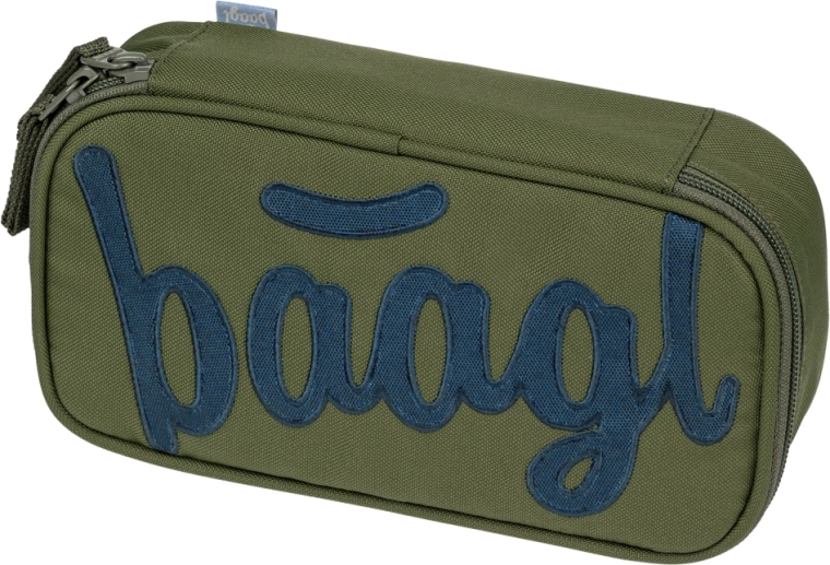 Baagl school pencil case etui Olive with GRS certification