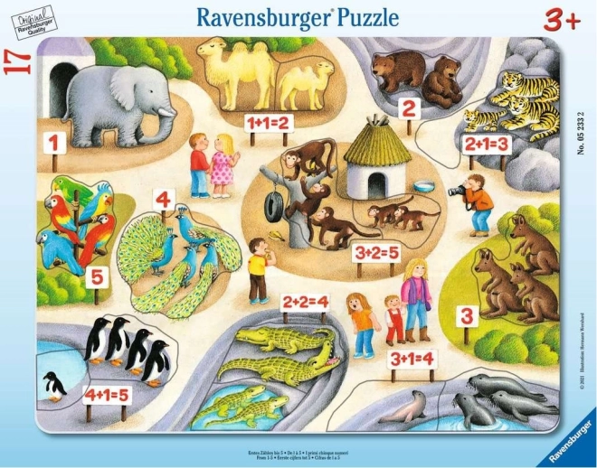 RAVENSBURGER Puzzle First Counting up to 5 at the Zoo 17 pieces