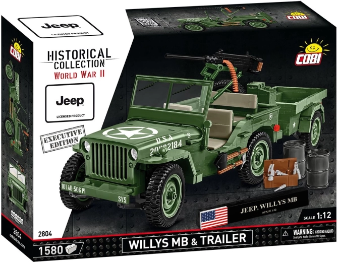 Cobi Willys MB džiip koos haagisega 1:12 Executive Edition