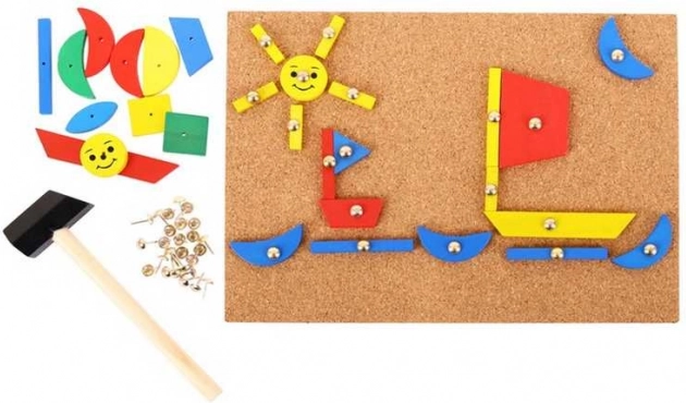 Bigjigs Toys loov naelutamiskomplekt korktahvliga