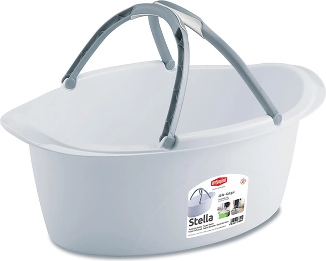 Ovaalne plastkauss STELLA 60 × 40 cm, 25 l, sangadega