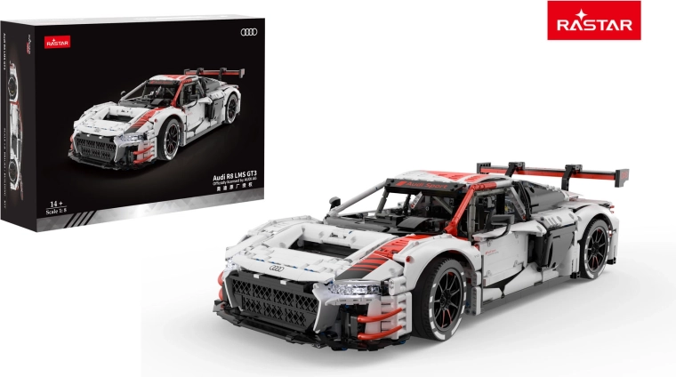 RASTAR Audi R8 LMS GT3 automudeli ehituskomplekt 1:8, valge