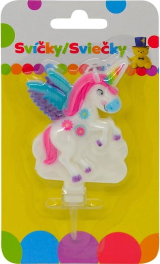Birthday candle with unicorn and holder