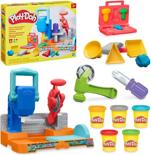 Play-Doh Colorful Workshop – creative set with tools and a saw
