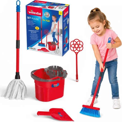 Vileda for kids laste koristuskomplekt mopi, ämbri ja harjaga