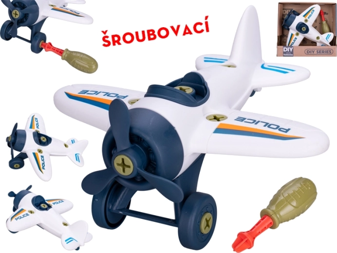 Screw-together airplane for kids 18 cm with kids' screwdriver
