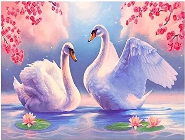 Teemantmaal „Luiged liiliate seas” 30 × 40 cm