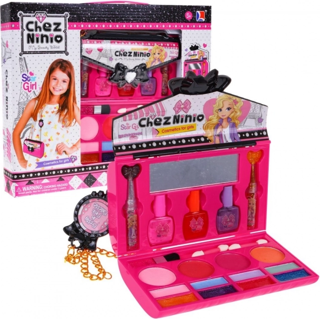 CHEZ NINIO kids' makeup set in a pink handbag 5+