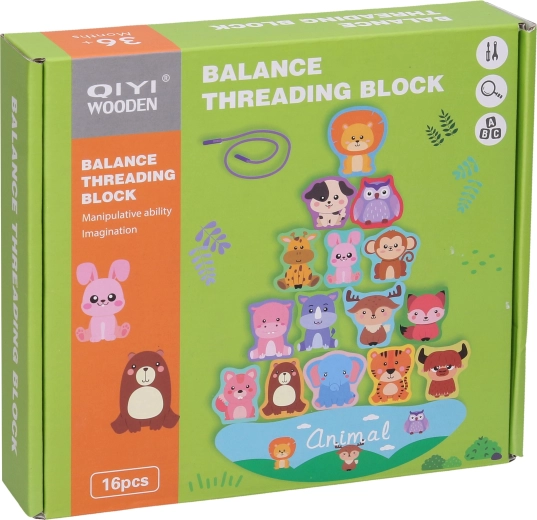Wooden Balance Game with Animals 16 pcs