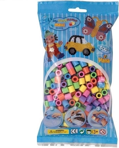 Hama Maxi Iron-On Beads, Assorted Colors, 500 pcs